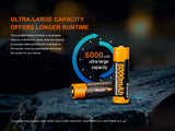 Fenix ARB-L21-6000 Rechargeable 21700 Battery With 6000mAh Power For High Drain Flashlights