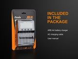 Fenix ARE A4 4 Channel Battery Charger Simultaneously Charges 4 Batteries 14500 18650 AA AAA NiMH NiCd For Techies