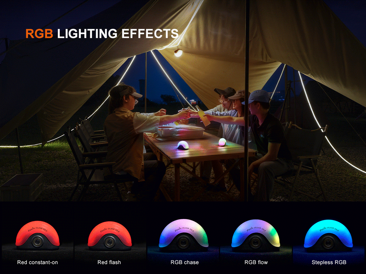 Fenix CL20R V2 Multicolor Camping Lantern For Campers 300 Lumen Brightness With RGB Mood Lighting
