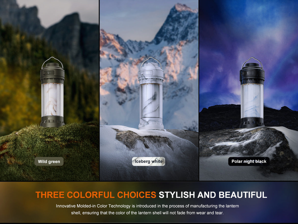 Fenix CL22R Camping Lantern 500 Lumen 200 Hour Runtime 360 Degree Illumination For Campers