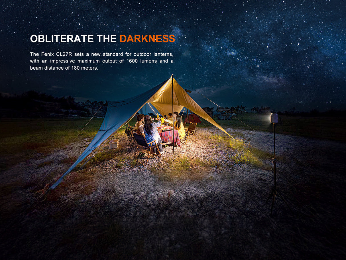 Fenix CL27R Lantern For Campers 1600 Lumens Dual Beam Spotlight And Floodlight 180m Beam Distance