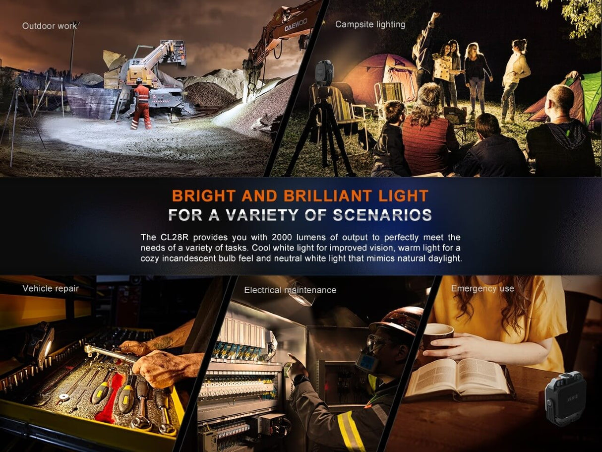 Fenix CL28R Outdoor LED Lantern For Camping And Photography Stepless Brightness 10 To 2000 Lumens 2700K To 6500K