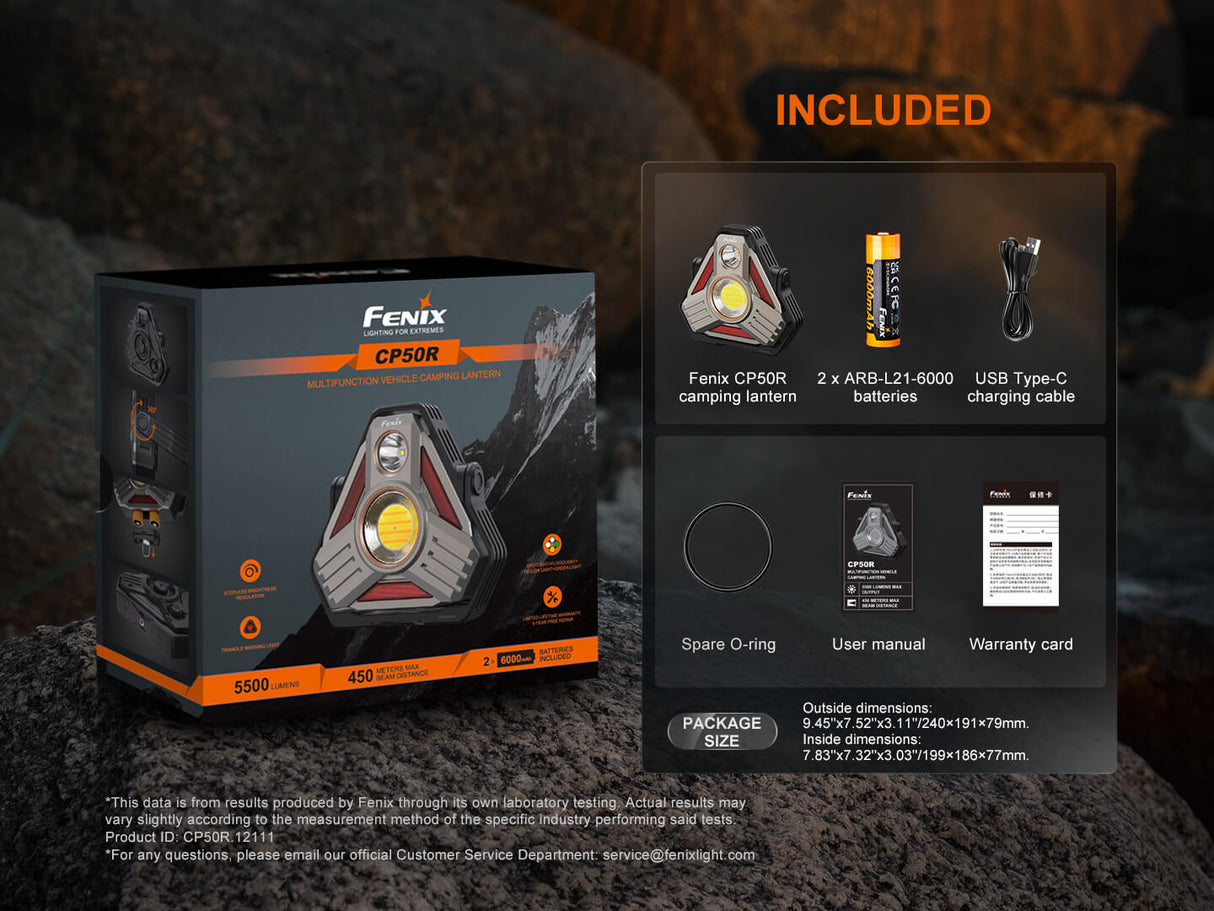Fenix CP50R Road Hazard Camping Lantern For Campers And First Responders 5500 Lumen Output 1476 Ft Powerful Beam