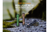 Fenix E05R Mini Keychain LED Flashlight 400 Lumens Rechargeable IP68 Waterproof For Outdoor Enthusiasts