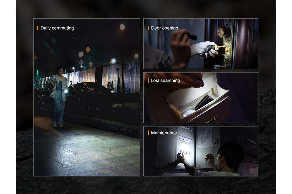 Fenix E05R Mini Keychain LED Flashlight 400 Lumens Rechargeable IP68 Waterproof For Outdoor Enthusiasts