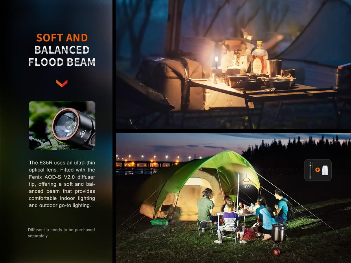 Fenix E35R Rechargeable LED Flashlight - Adventure-Ready