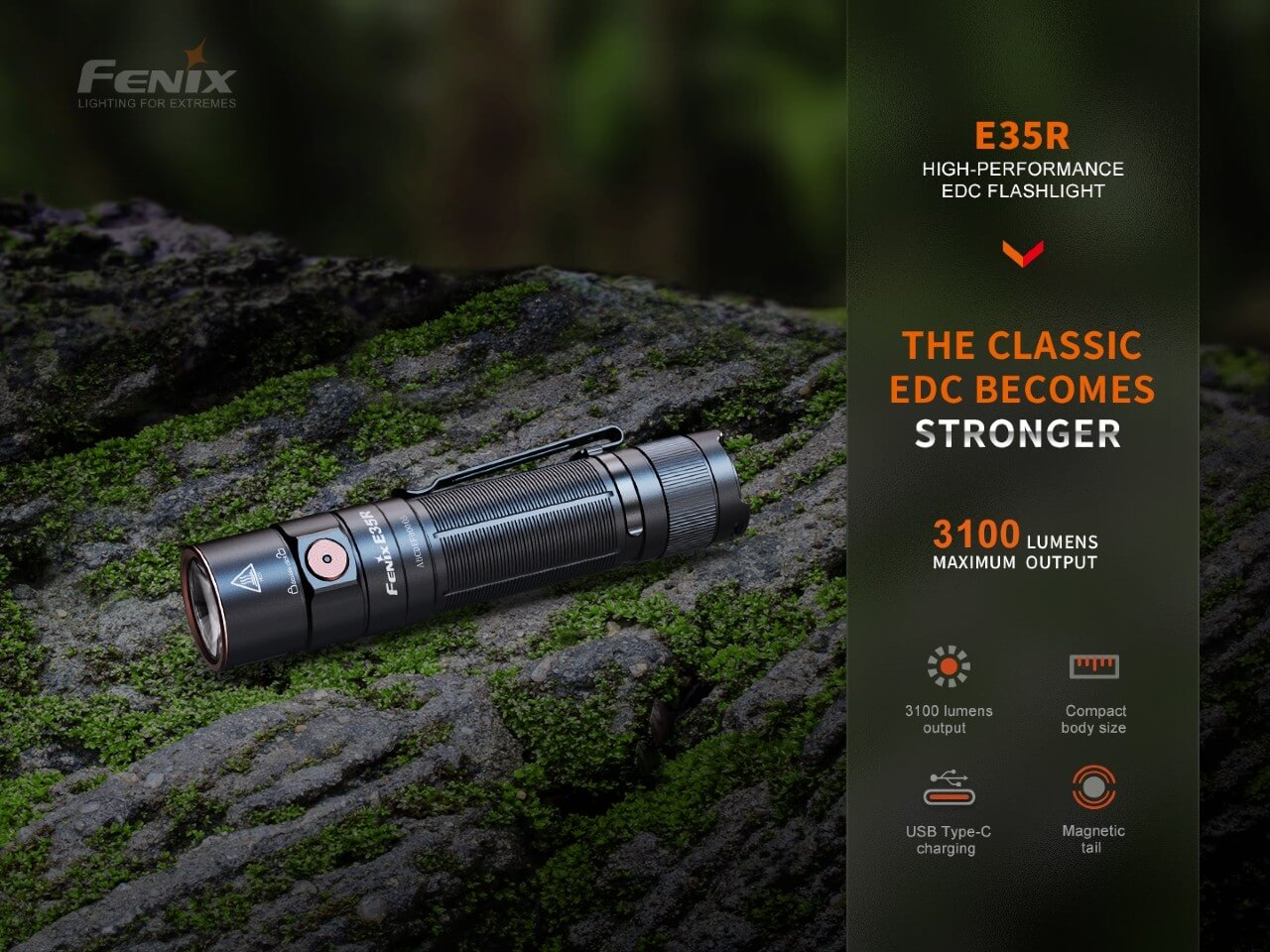 Fenix E35R Rechargeable LED Flashlight - Adventure-Ready