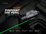 Fenix GL23R Green Laser Tactical Light 1200 Lumen Pistol Mounted With 520 Nanometer Laser For Hunters And Shooters