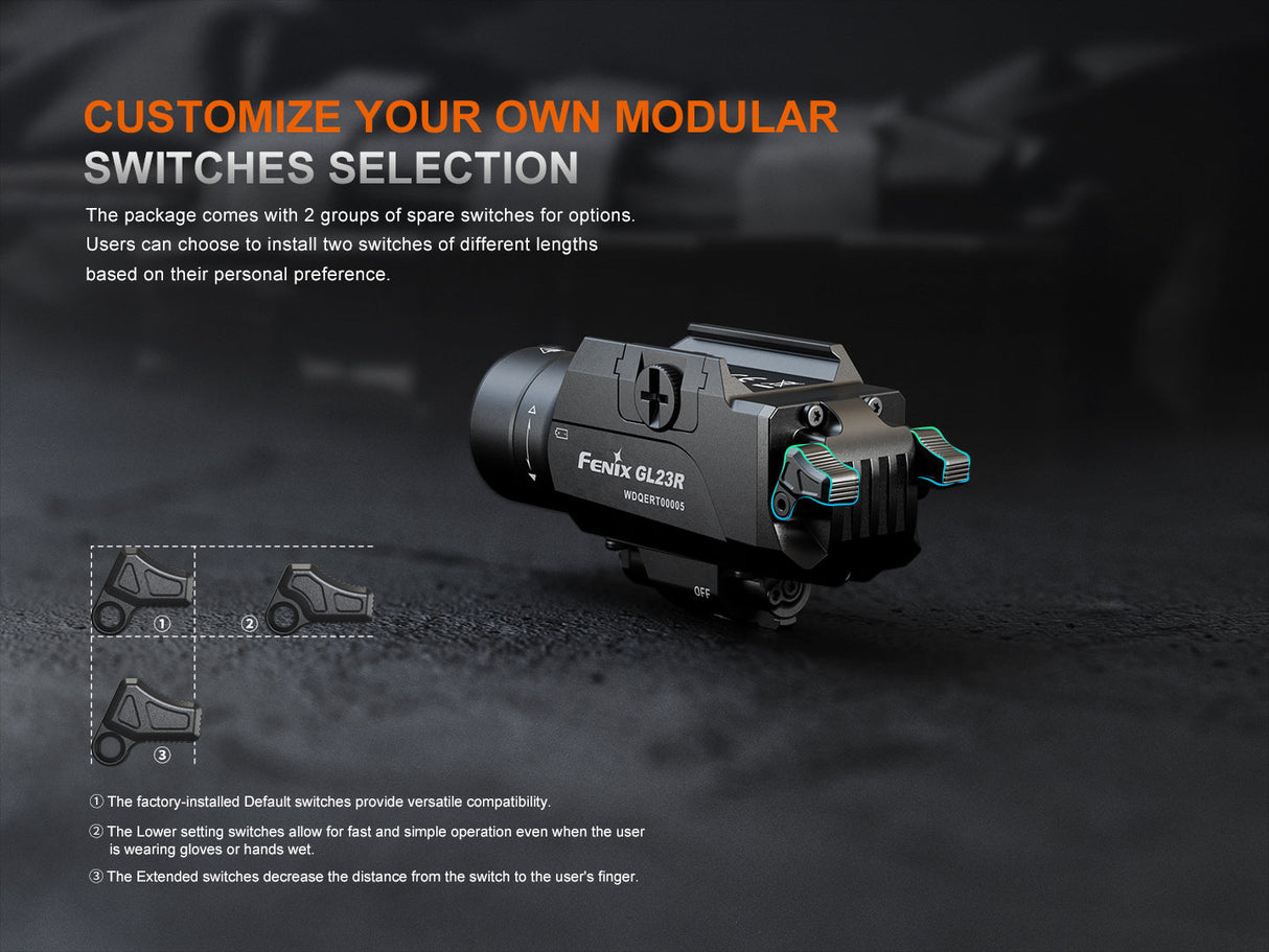 Fenix GL23R Green Laser Tactical Light 1200 Lumen Pistol Mounted With 520 Nanometer Laser For Hunters And Shooters