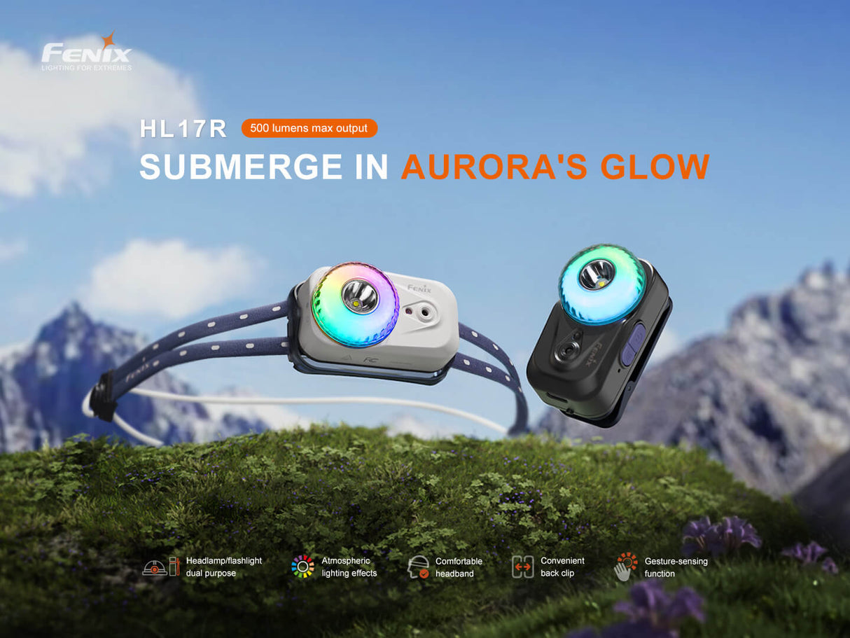 Fenix HL17R Multicolor Headlamp 2 In 1 White Light Versatile For Campers Outdoor Enthusiasts