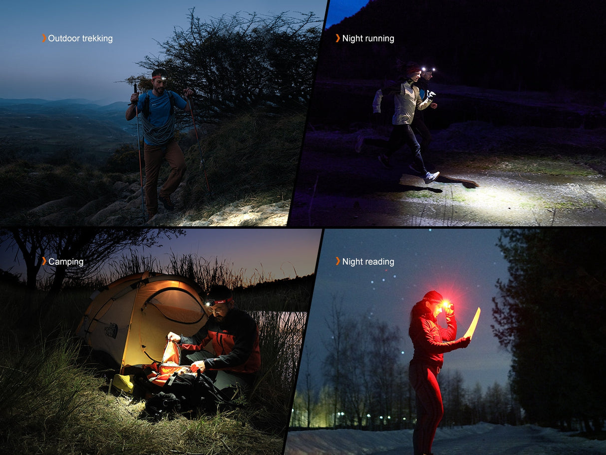 Fenix HL18R-T V2 Trail Running Headlamp Versatile 800 Lumen Output 410 Foot Beam White Warm Red Light