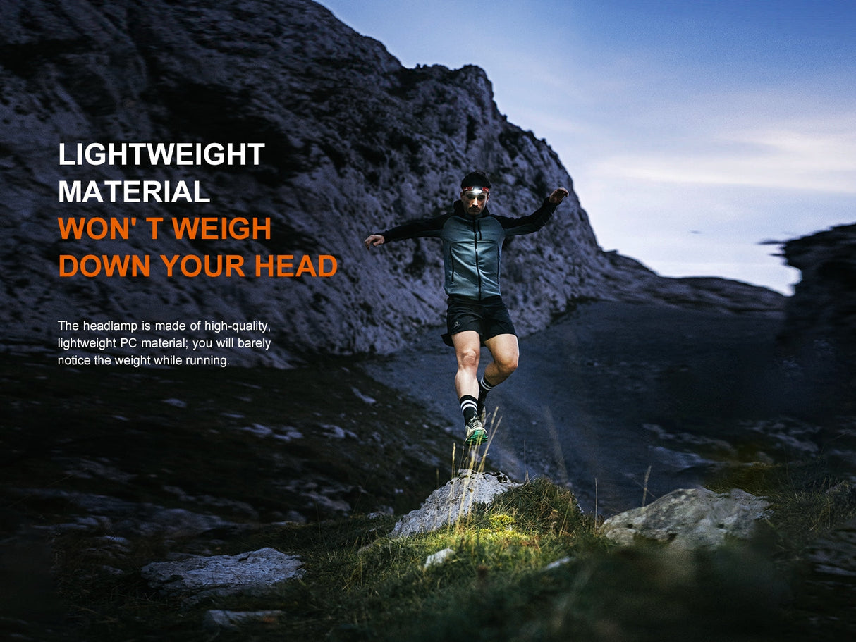 Fenix HL18R-T V2 Trail Running Headlamp Versatile 800 Lumen Output 410 Foot Beam White Warm Red Light