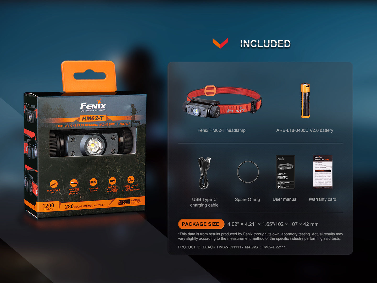 Fenix HM62-T Magnesium Trail Running Headlamp - Trail-Ready