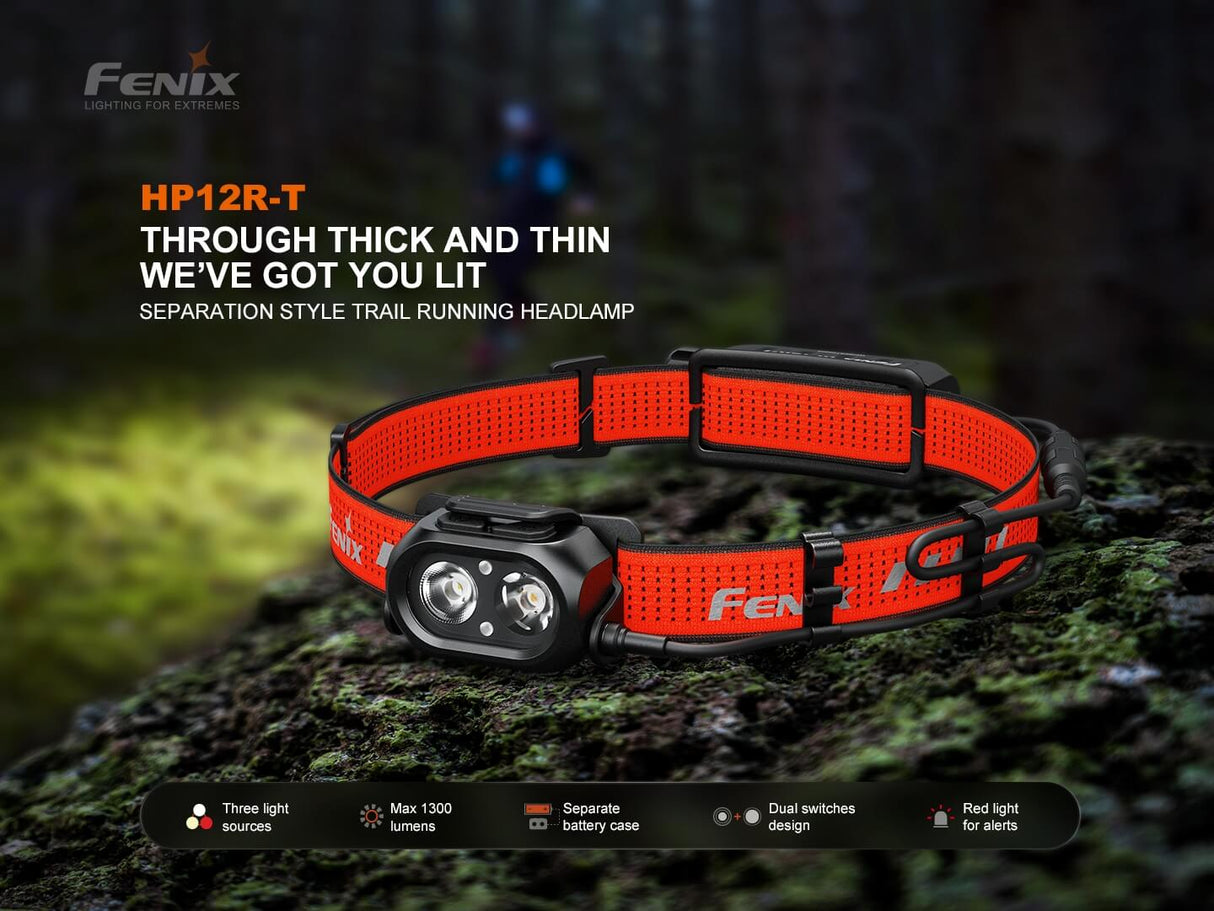 Fenix HP12R-T Balanced Trail Headlamp For Long-Distance Runners And Night Hikers With 1300 Lumen Max Output