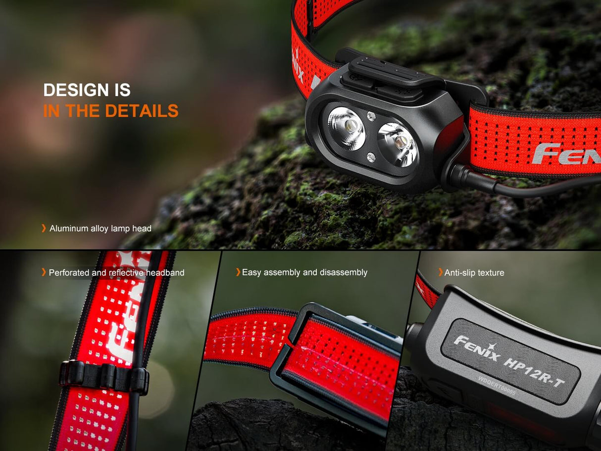 Fenix HP12R-T Balanced Trail Headlamp For Long-Distance Runners And Night Hikers With 1300 Lumen Max Output