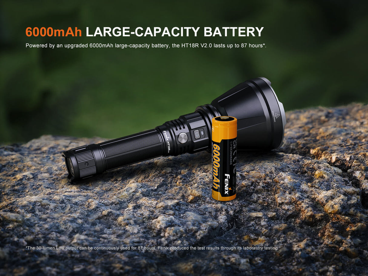 Fenix HT18R V2 Long Range Hunting Flashlight For Hunters 3700 Lumens USB C Rechargeable