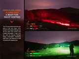 Fenix HT32 Hunting Flashlight With Red And Green LED Output For Hunters Versatile And Durable