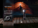Fenix LD12R Dual Light Flashlight With Front 600 Lumen Beam And Side Lantern For Outdoor Enthusiasts Magnetic Clip USB C