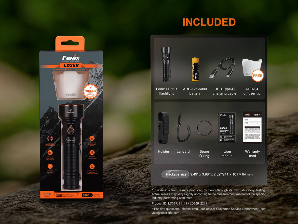 Fenix LD36R Multicolor Flashlight Powerful 3600 Lumen Output For Creators And Adventurers