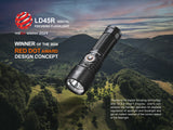 Fenix LD45R Digital Focus Rechargeable Flashlight 2800 Lumens One Hand Operation OLED Display USB C Outdoor Use