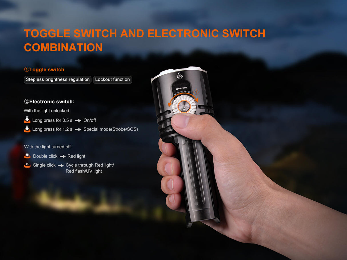 Fenix LR35R Pro Rugged Rechargeable Palm Sized Searchlight For Professionals And Outdoor Enthusiasts