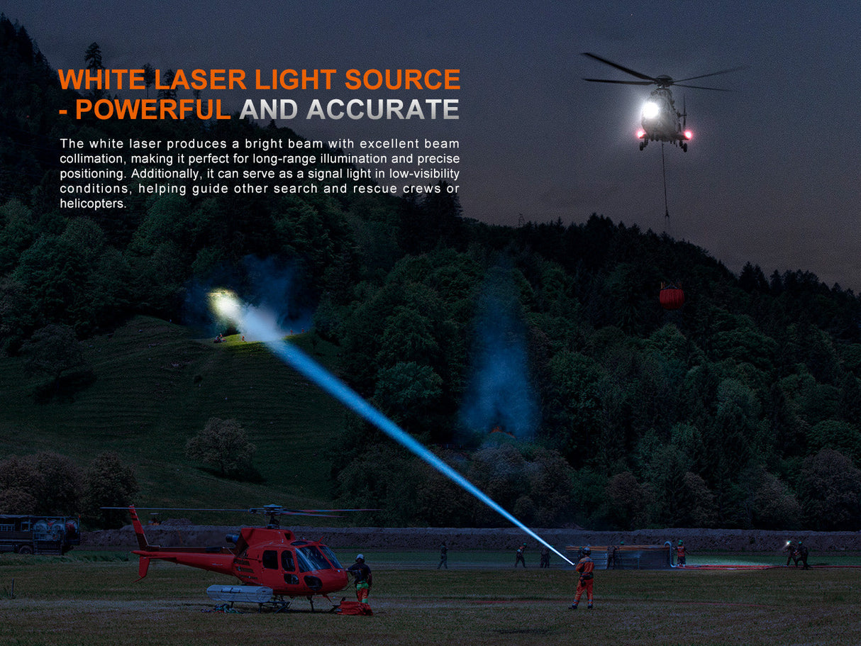 Fenix LR36R Powerful White Laser Flashlight for Rescue and Tactical Ops 10000 Lumen OLED Display