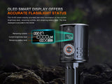 Fenix LR36R Powerful White Laser Flashlight for Rescue and Tactical Ops 10000 Lumen OLED Display