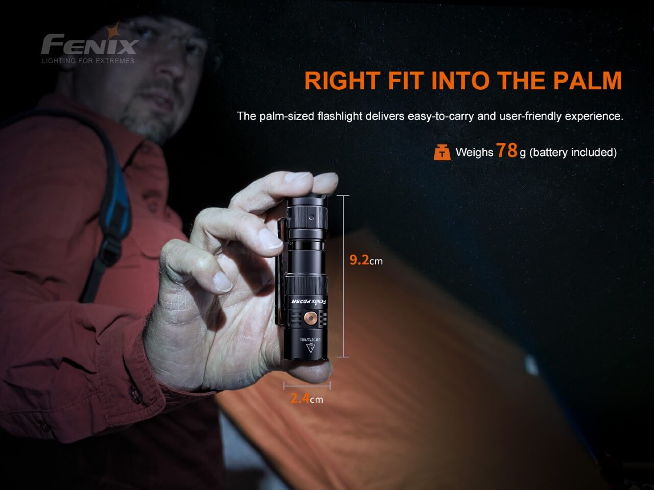 Fenix PD25R USB-C Rechargeable LED Flashlight – Trail-Ready