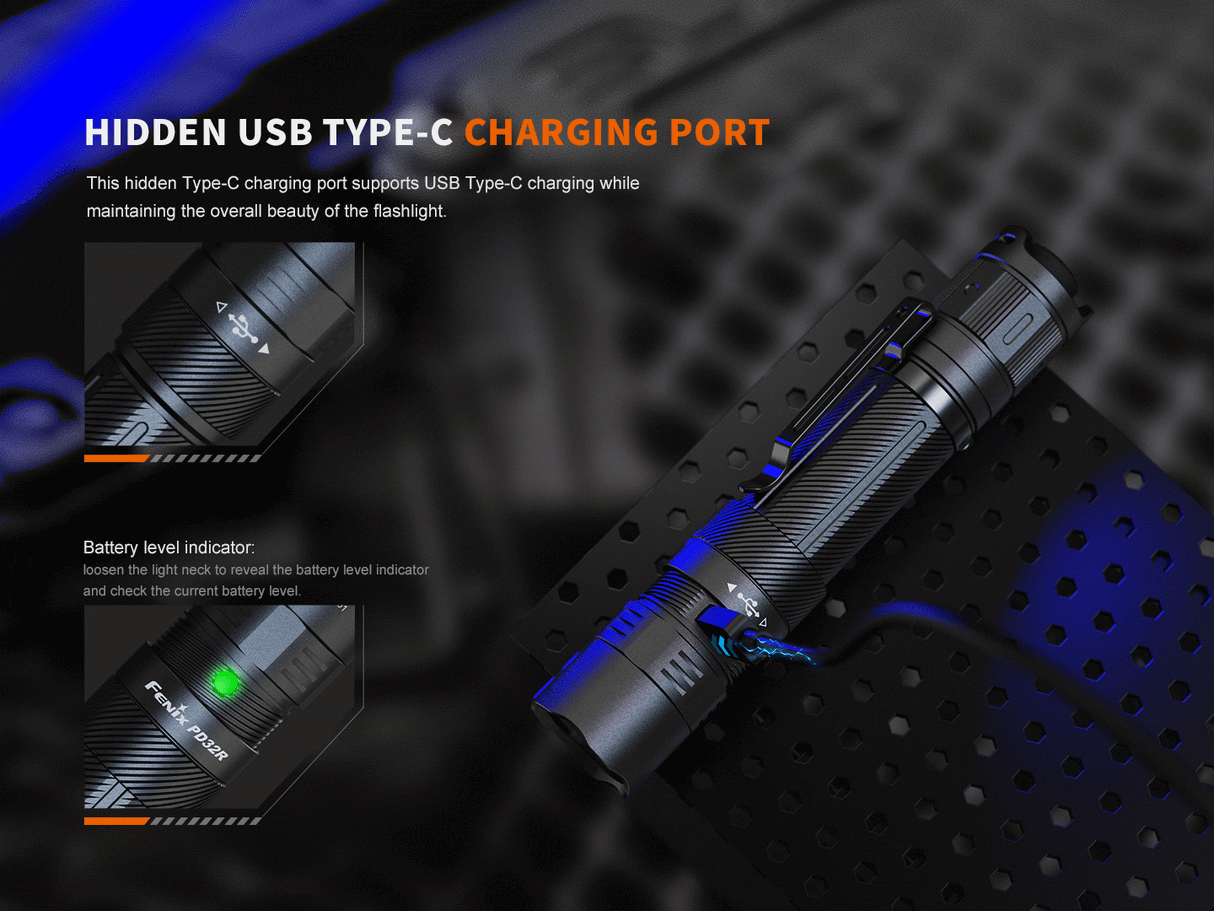 Fenix PD32R Rechargeable LED Flashlight - Adventure-Ready