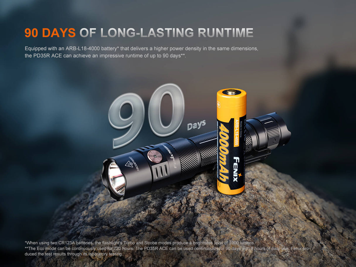 Fenix PD35R ACE Tactical Flashlight - Trail-Ready Gear