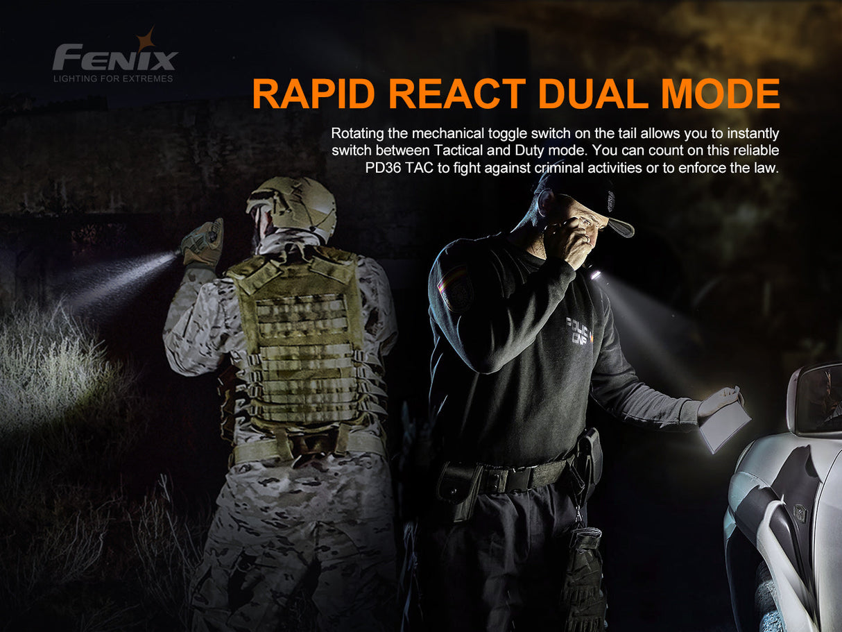 Fenix PD36 TAC 5.5in Flashlight 3000 Lumens – Trail Tested