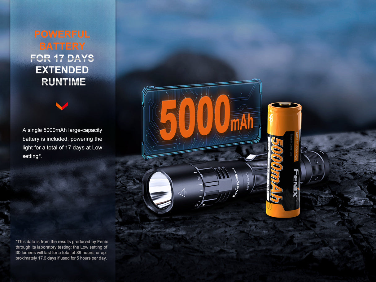 Fenix PD40R V3 Rechargeable Flashlight Adventure Ready