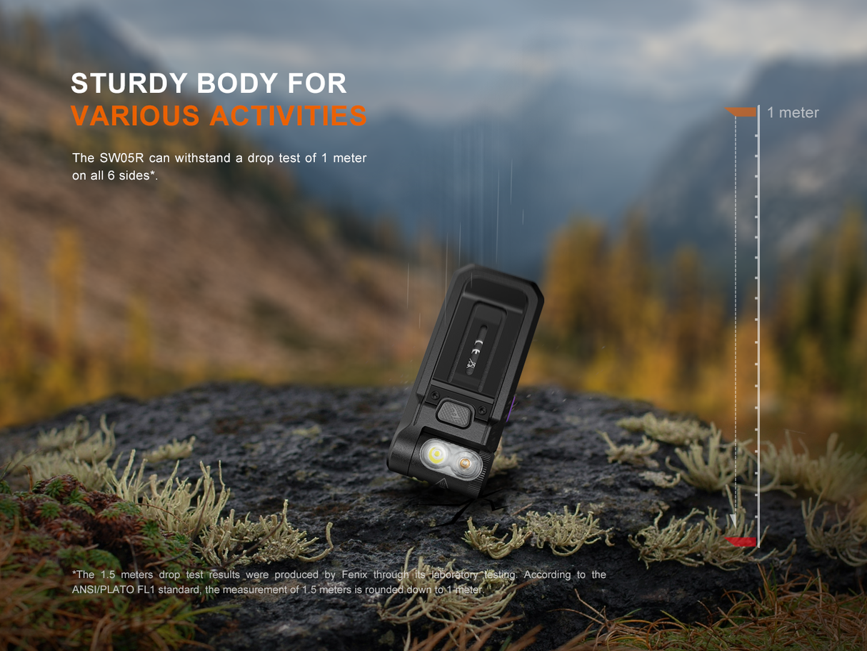 Fenix SW05R Clip On Light Versatile USB C Rechargeable With Red Or UV Output For Outdoor Enthusiasts