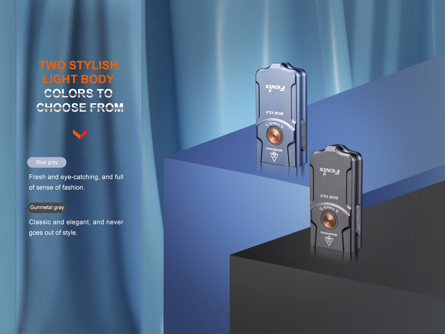 Fenix E03R V2 Keychain Flashlight Ultra Compact 500 Lumen USB C Rechargeable For EDC