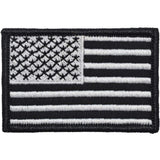 US Flag - 2x3 Patch - Black w/ Silver