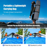 2-in-1 4 Person Instant Pop-up Waterproof Camping Tent-Blue-1
