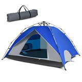2-in-1 4 Person Instant Pop-up Waterproof Camping Tent-Blue-2