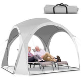 11 x 11 Feet Patio Sun Shade Shelter Canopy Tent Portable UPF 50+ Outdoor Beach-White-4