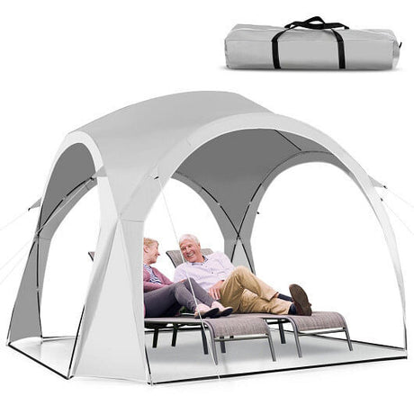 11 x 11 Feet Patio Sun Shade Shelter Canopy Tent Portable UPF 50+ Outdoor Beach-White-4