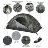 1-Person Camping Tent with Mesh Ventilation Green-1