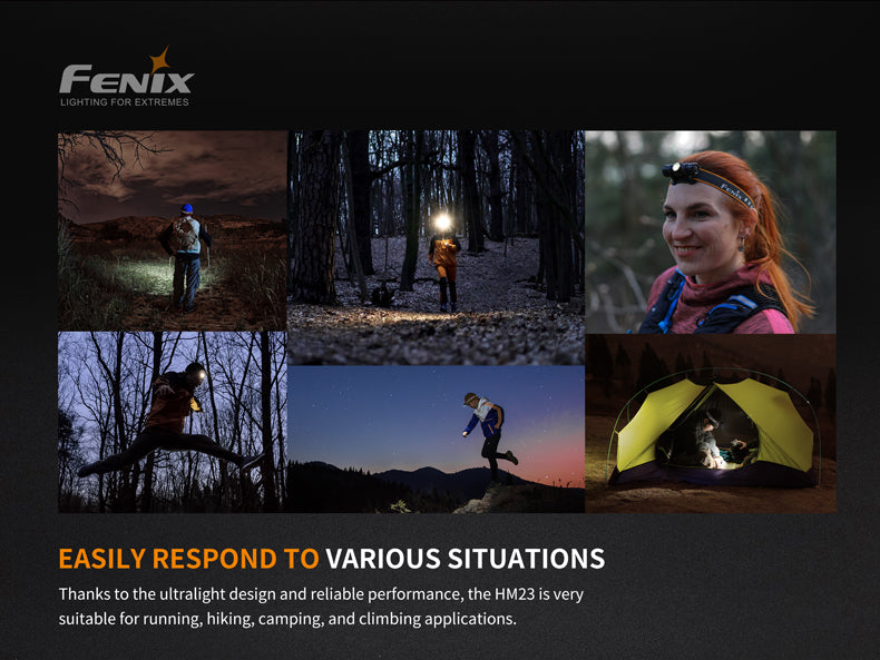 Fenix HM23 Headlamp Ultralight For Hiking And Running With AA Power For Outdoor Enthusiasts