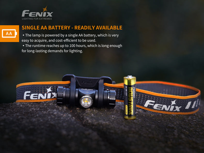 Fenix HM23 Headlamp Ultralight For Hiking And Running With AA Power For Outdoor Enthusiasts
