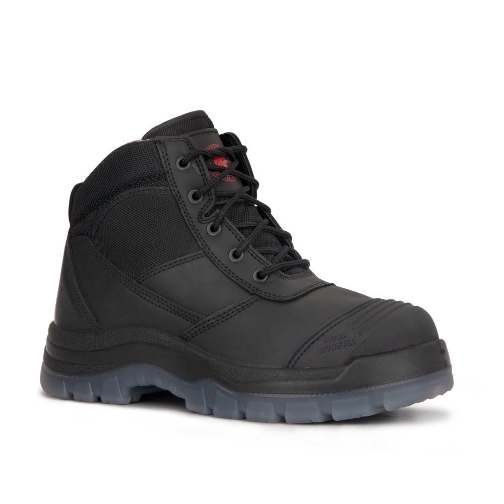 Rockrooster Crisson Side Zip Steel Toe Leather Work Boots For Construction Crews