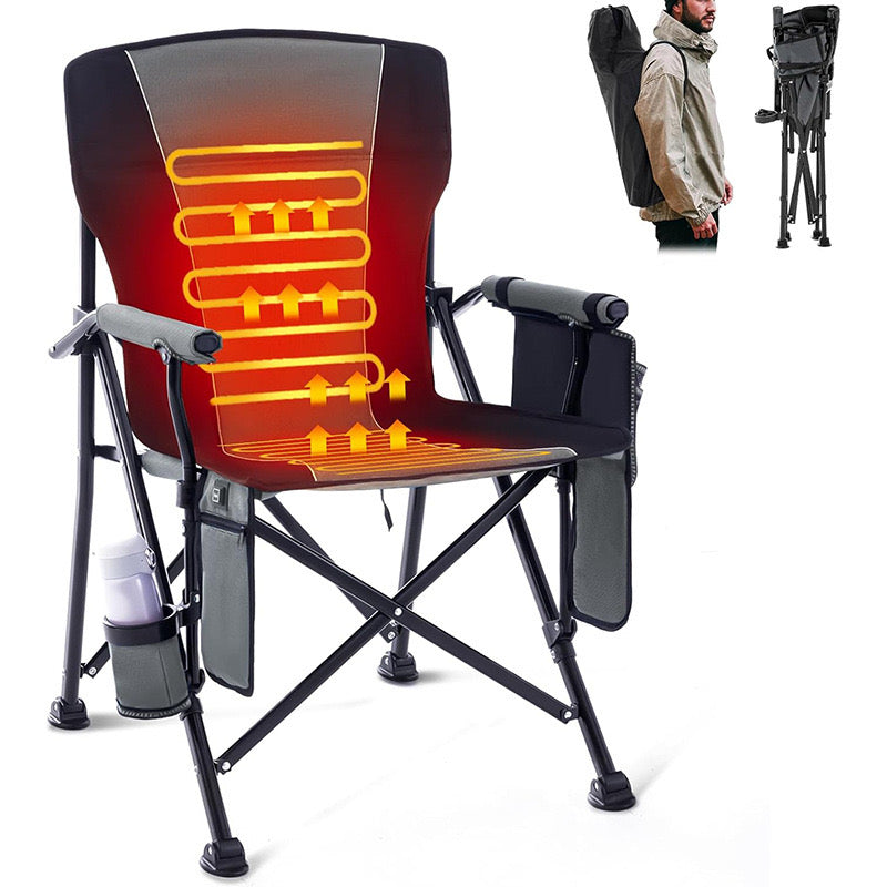 LITEGUEST™ Heated Folding Chair – Portable Warmth for Camping & Fishing