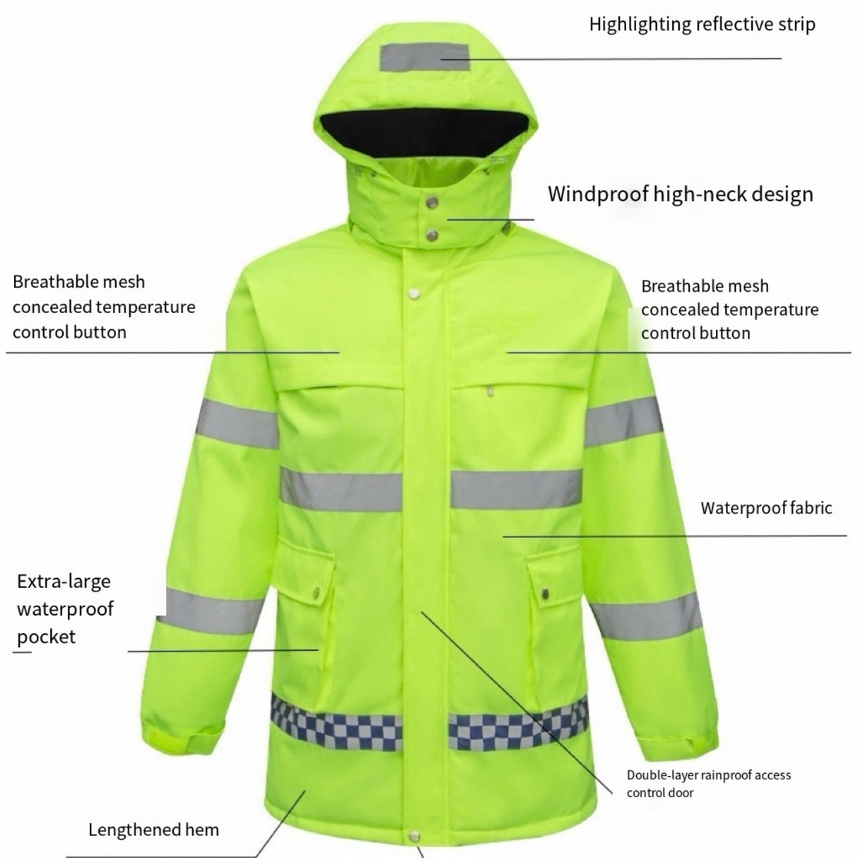 LITEGUEST Smart Heated Reflective Work Jacket for Outdoor Duty