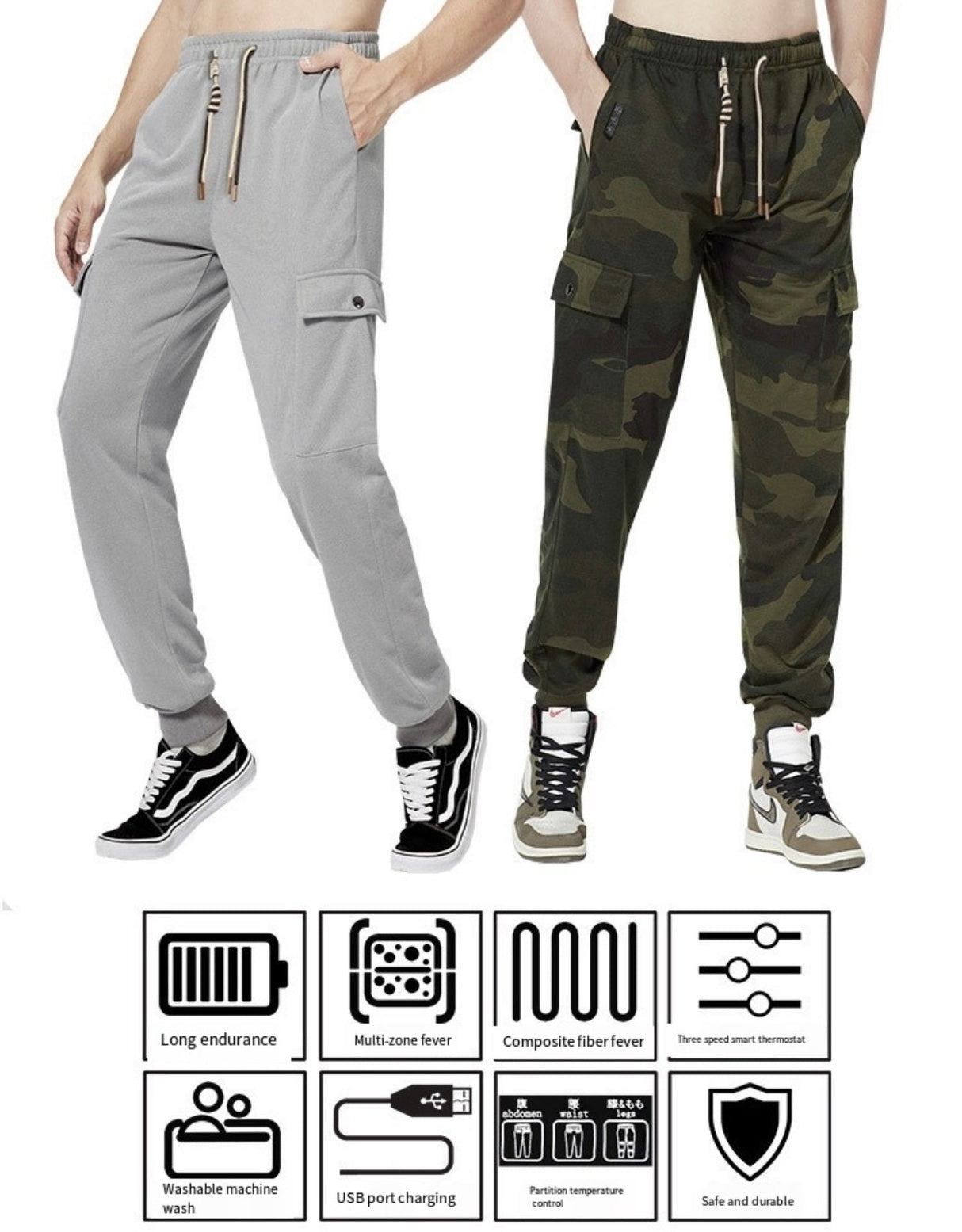 LITEGUEST™ Heated Cargo Multi-Pocket Pants for Outdoor Activities