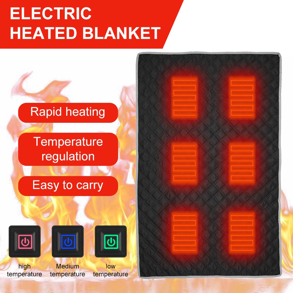 LITEGUEST™ Heated Camping Blanket – Polar Fleece, Waterproof & USB-Powered