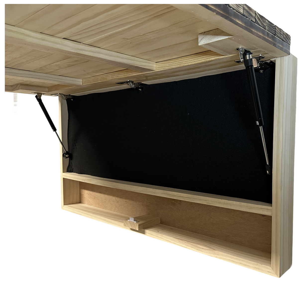 Classic Burnt Wood American Flag Gun Storage Cabinet (Gray)