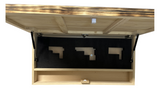 Rustic American Flag Hidden Gun Storage Cabinet Burnt Wood and Red Mahogany
