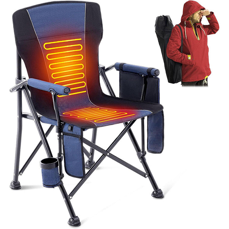 LITEGUEST™ Heated Folding Chair – Portable Warmth for Camping & Fishing